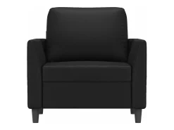 Sillón cuero sintético negro 60 cm