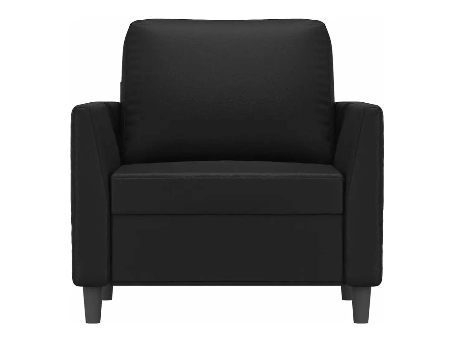 Sillón cuero sintético negro 60 cm