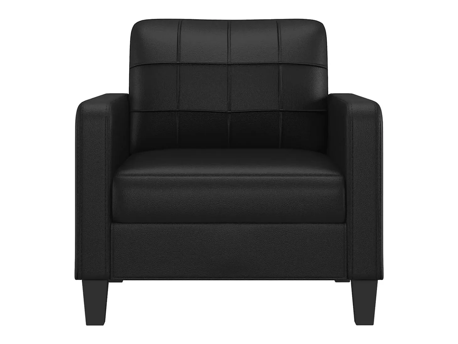 Sillón cuero sintético negro 60 cm