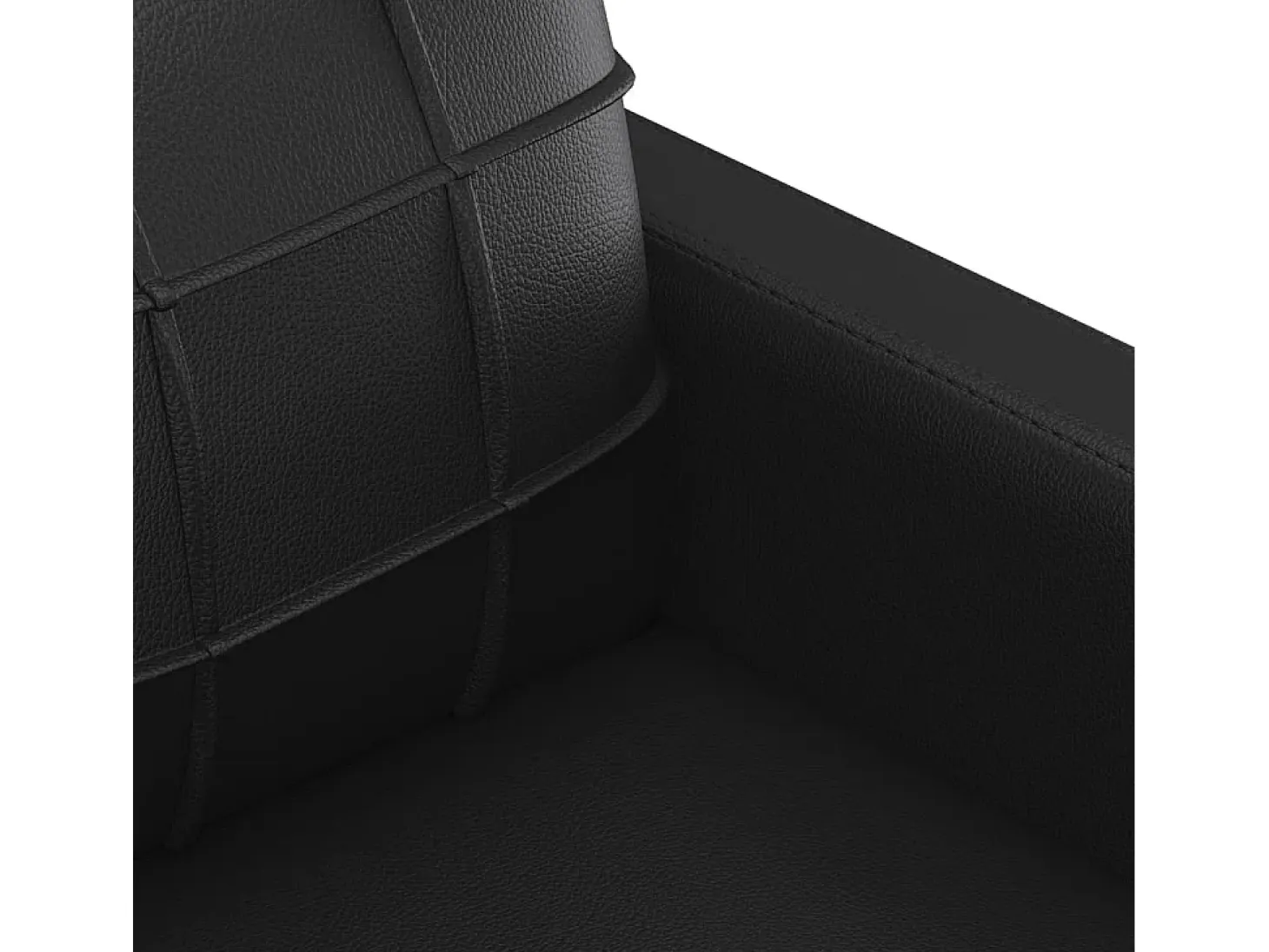 Sillón cuero sintético negro 60 cm
