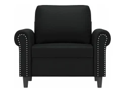 Sillón cuero sintético negro 60 cm