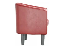 Sillón cuero sintético rojo tinto
