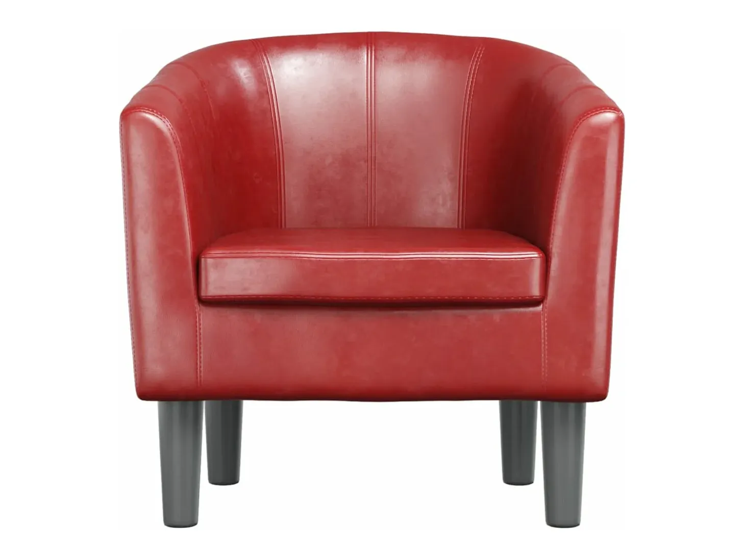 Sillón cuero sintético rojo tinto