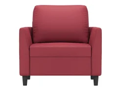 Sillón cuero sintético rojo tinto 60 cm