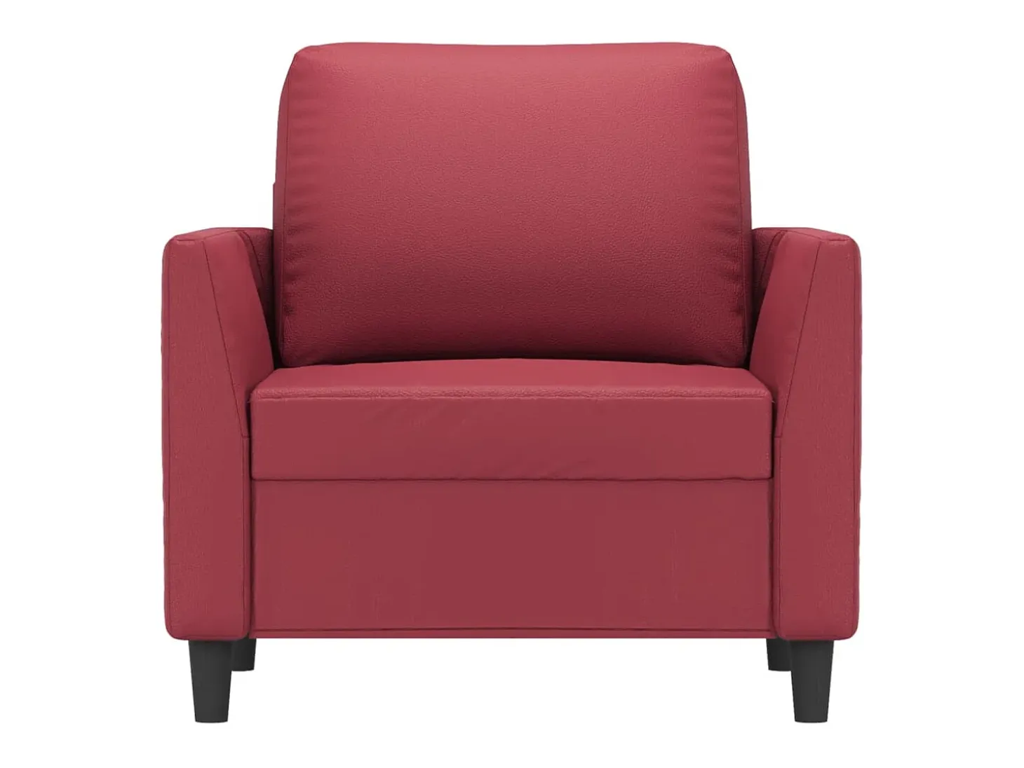 Sillón cuero sintético rojo tinto 60 cm