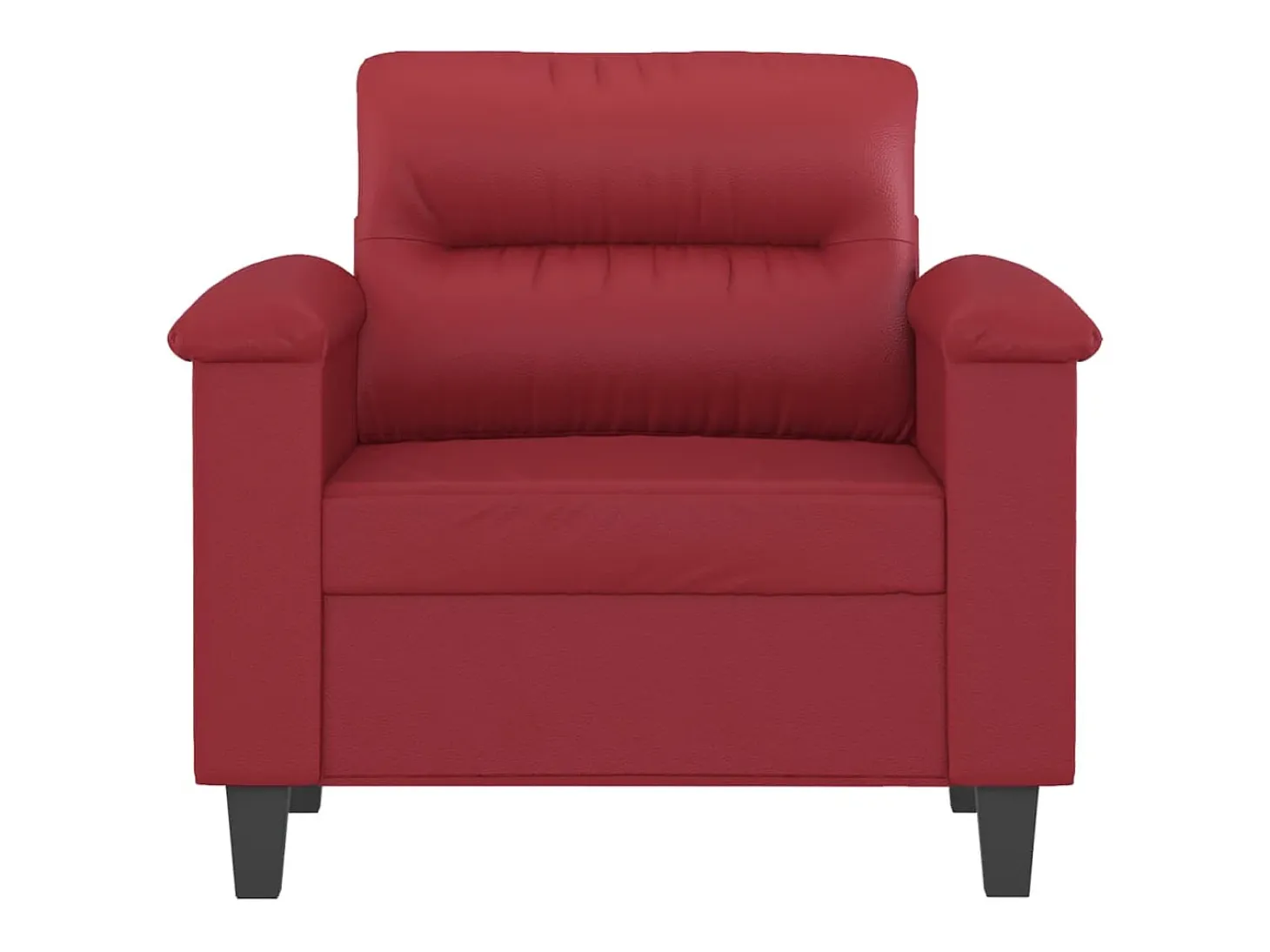 Sillón cuero sintético rojo tinto 60 cm