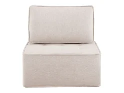 Sillón de 1 plaza en lino beige con respaldo acolchado - Estilo moderno - Para dormitorio o salón