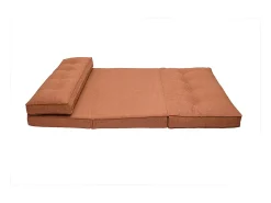Sillón de 2 plazas convertible en tela terracota SALLY