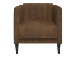 Sillón de ante sintético marrón