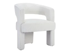 Sillón de bucle de tela color blanco FONTANOVA