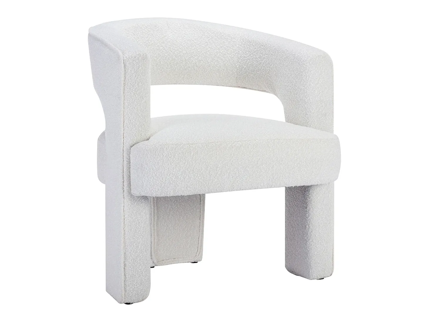 Sillón de bucle de tela color blanco FONTANOVA