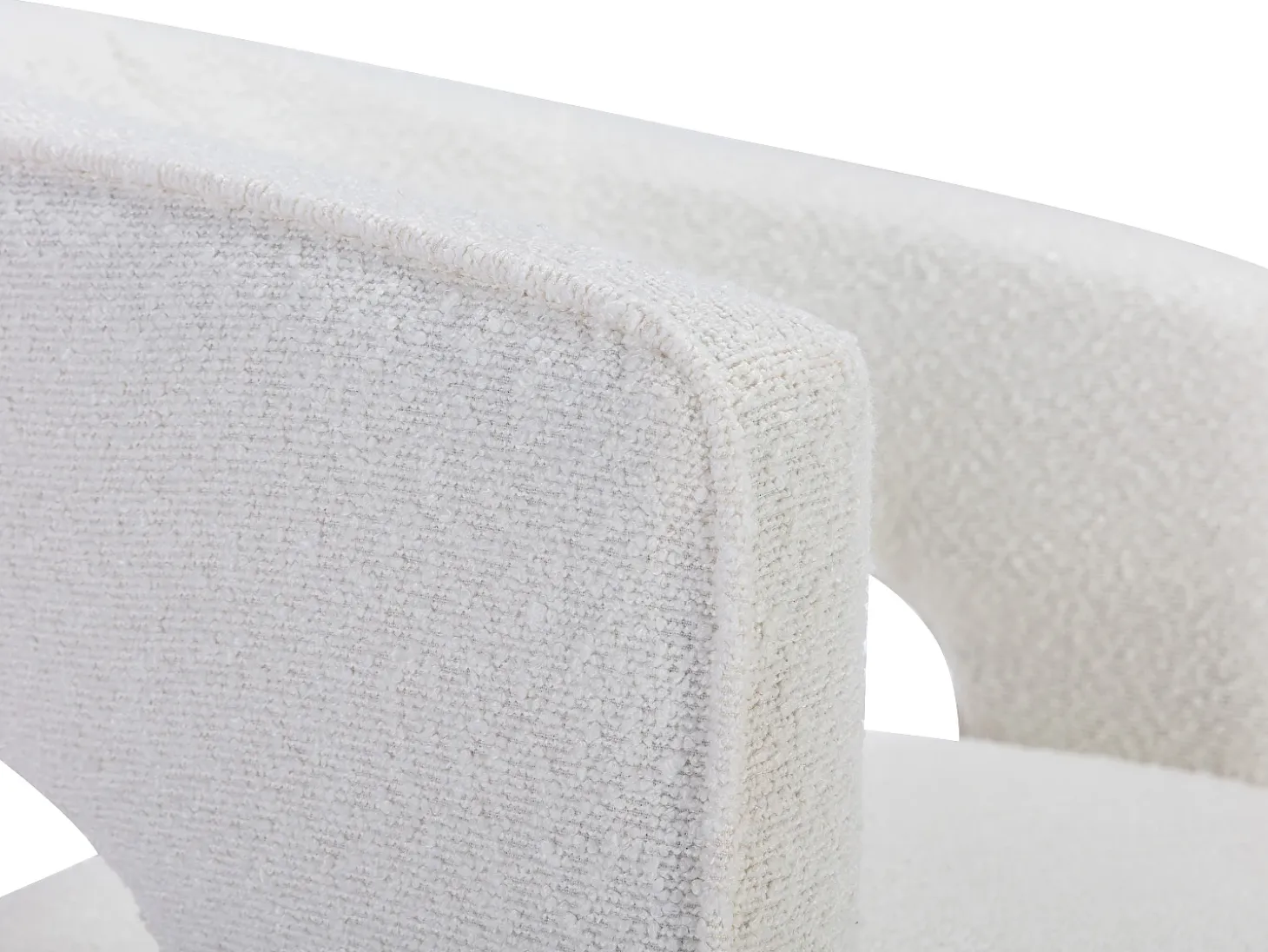 Sillón de bucle de tela color blanco FONTANOVA