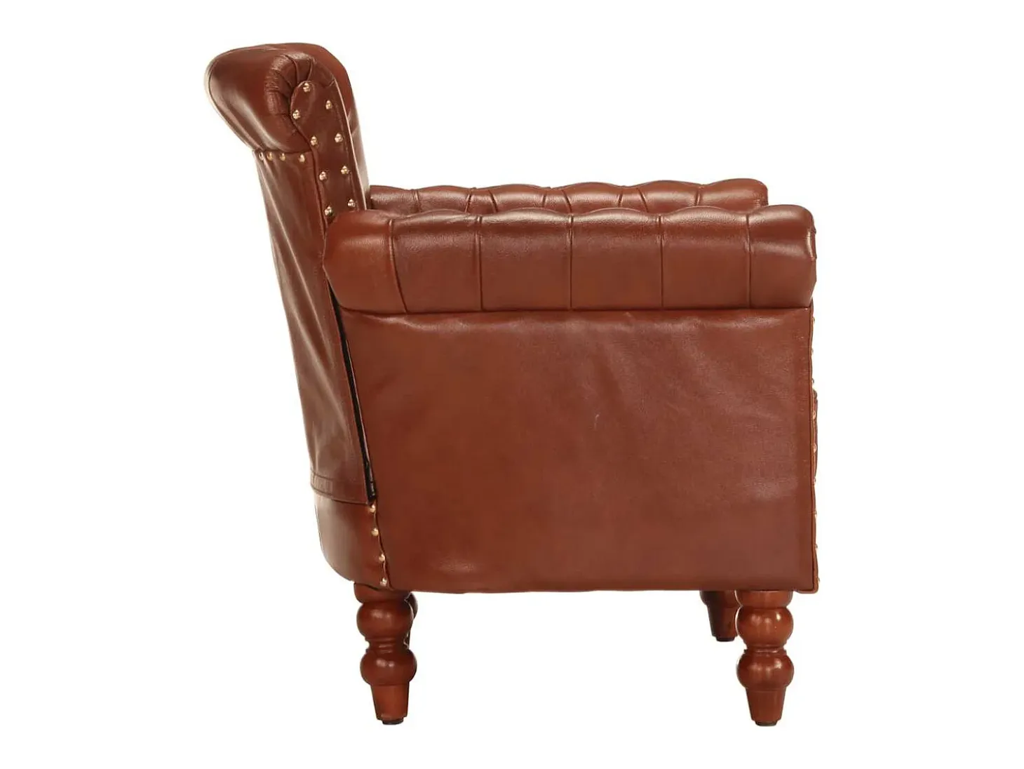 Sillón de cuero auténtico de cabra marrón