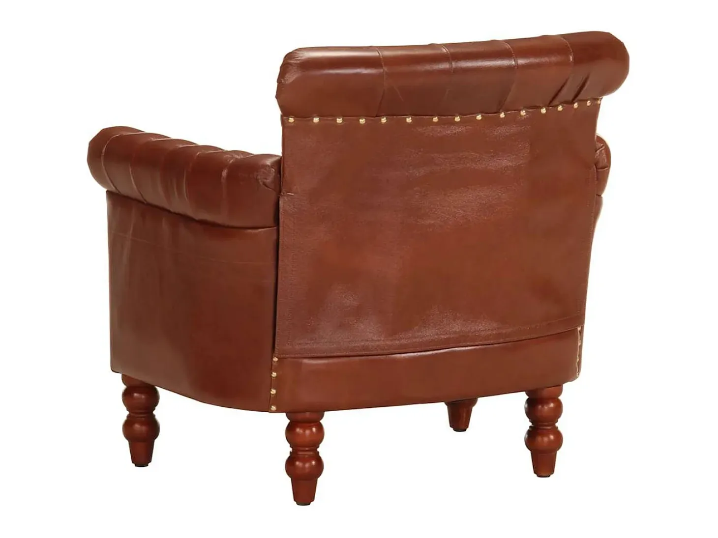 Sillón de cuero auténtico de cabra marrón