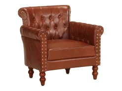 Sillón de cuero auténtico de cabra marrón