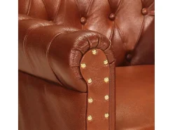 Sillón de cuero auténtico de cabra marrón