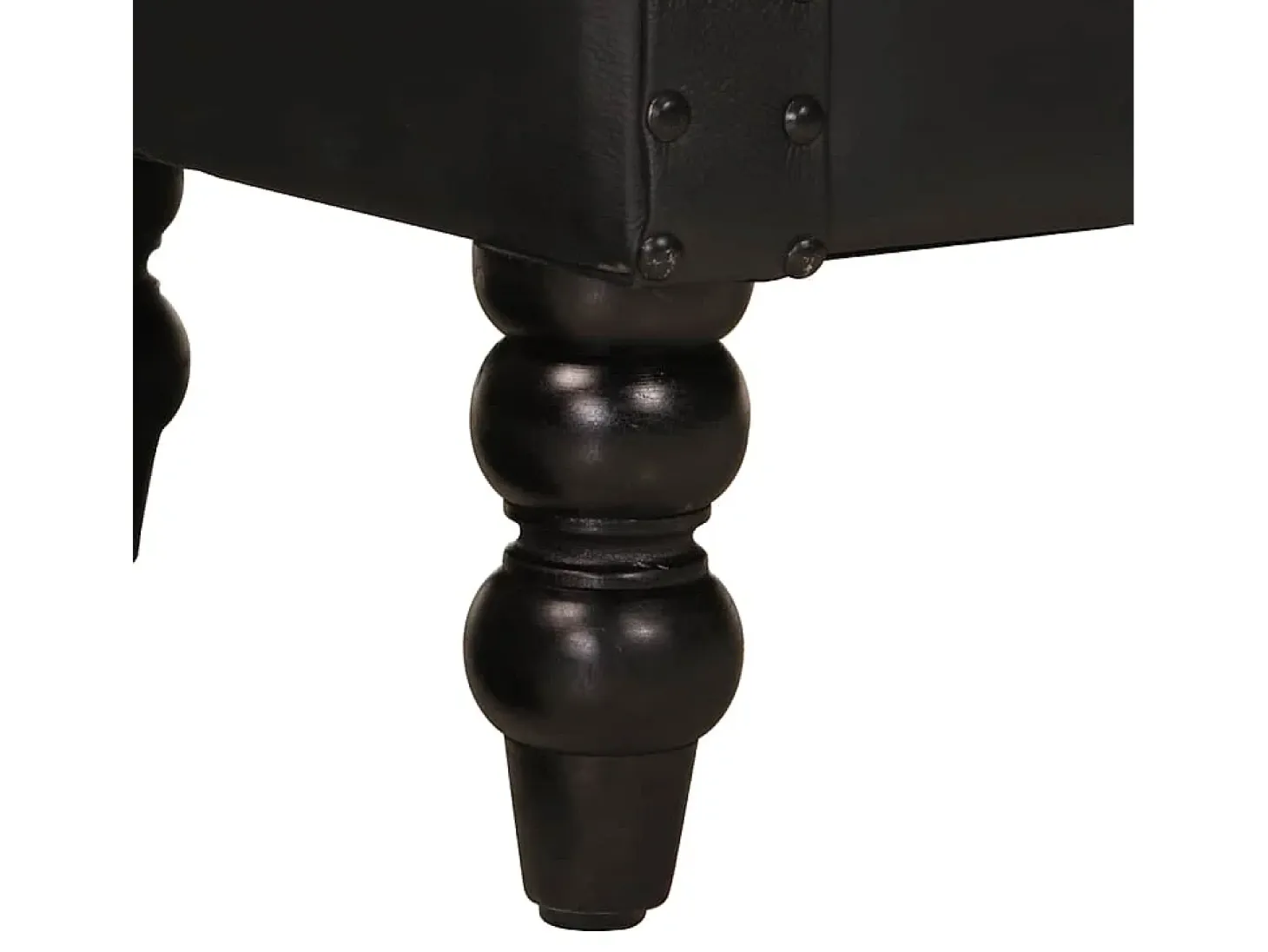 Sillón de cuero auténtico de cabra negro