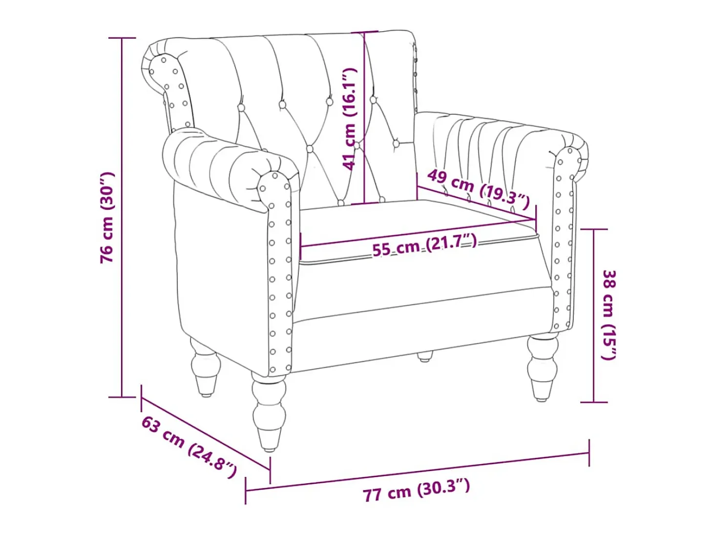 Sillón de cuero auténtico de cabra negro