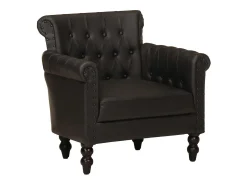 Sillón de cuero auténtico de cabra negro