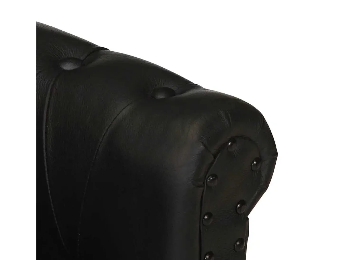 Sillón de cuero auténtico de cabra negro