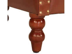 Sillón de cuero auténtico de cabra marrón oscuro