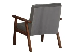 Sillón de cuero auténtico gris