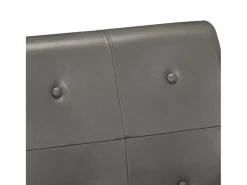 Sillón de cuero auténtico gris