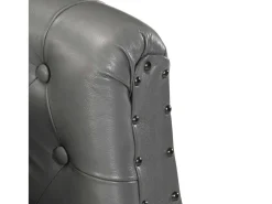 Sillón de cuero auténtico gris