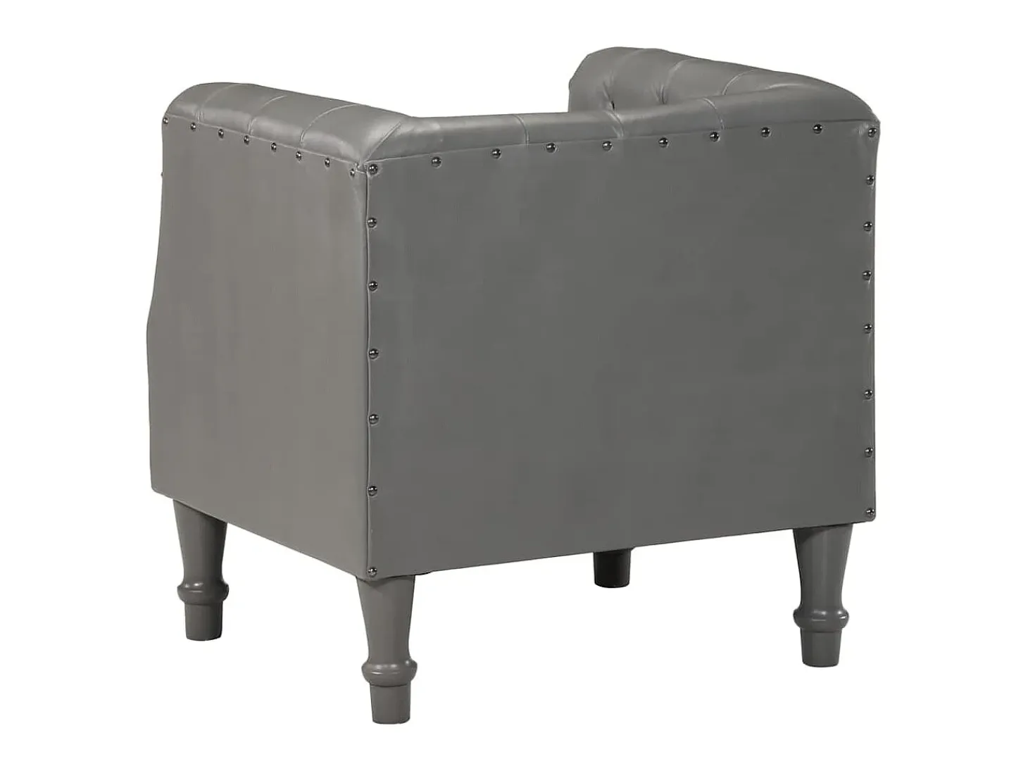 Sillón de cuero auténtico gris