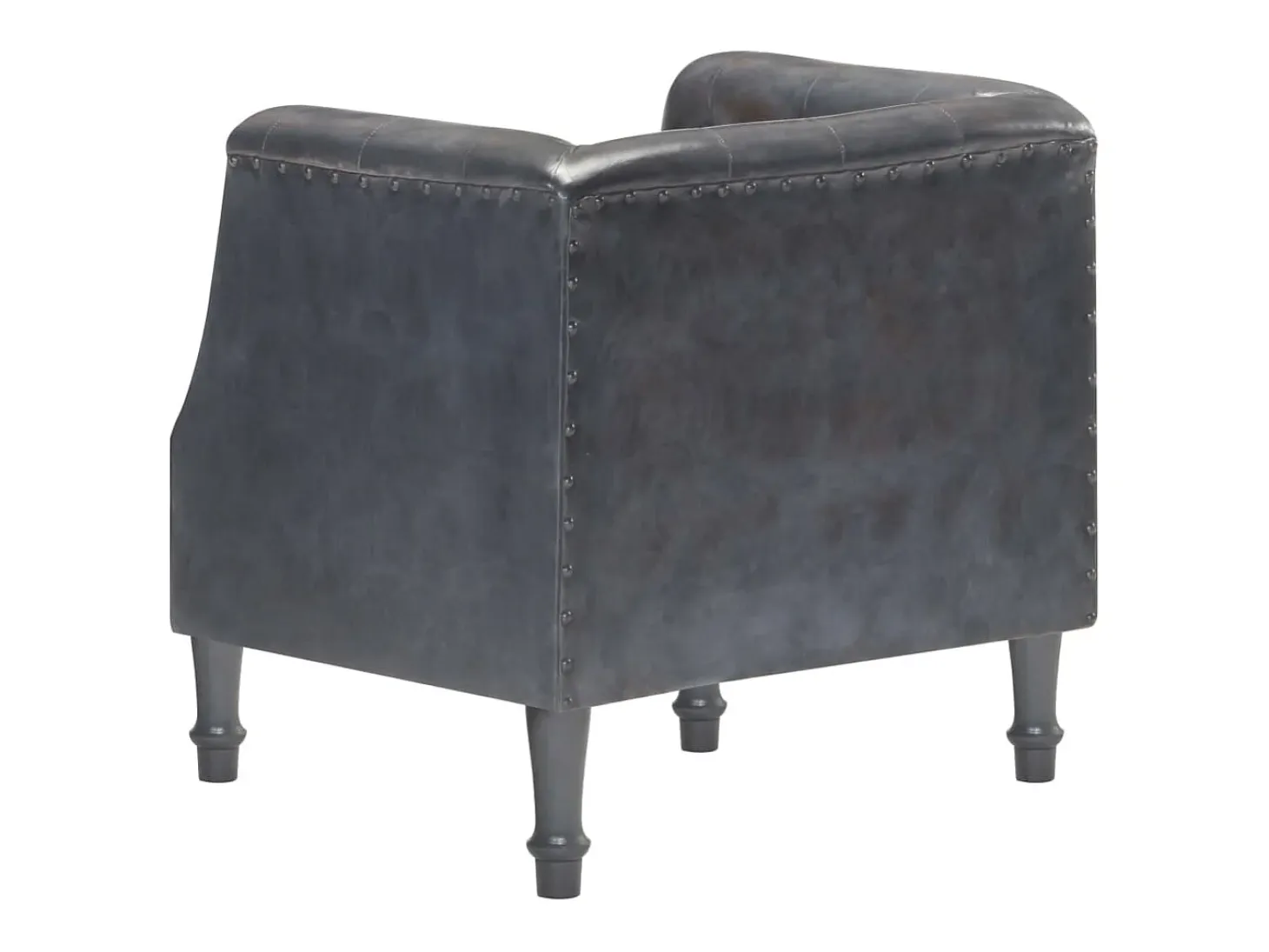Sillón de cuero auténtico gris