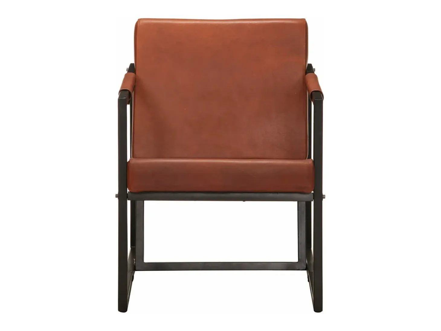 Sillón de cuero auténtico marrón