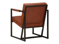 Sillón de cuero auténtico marrón