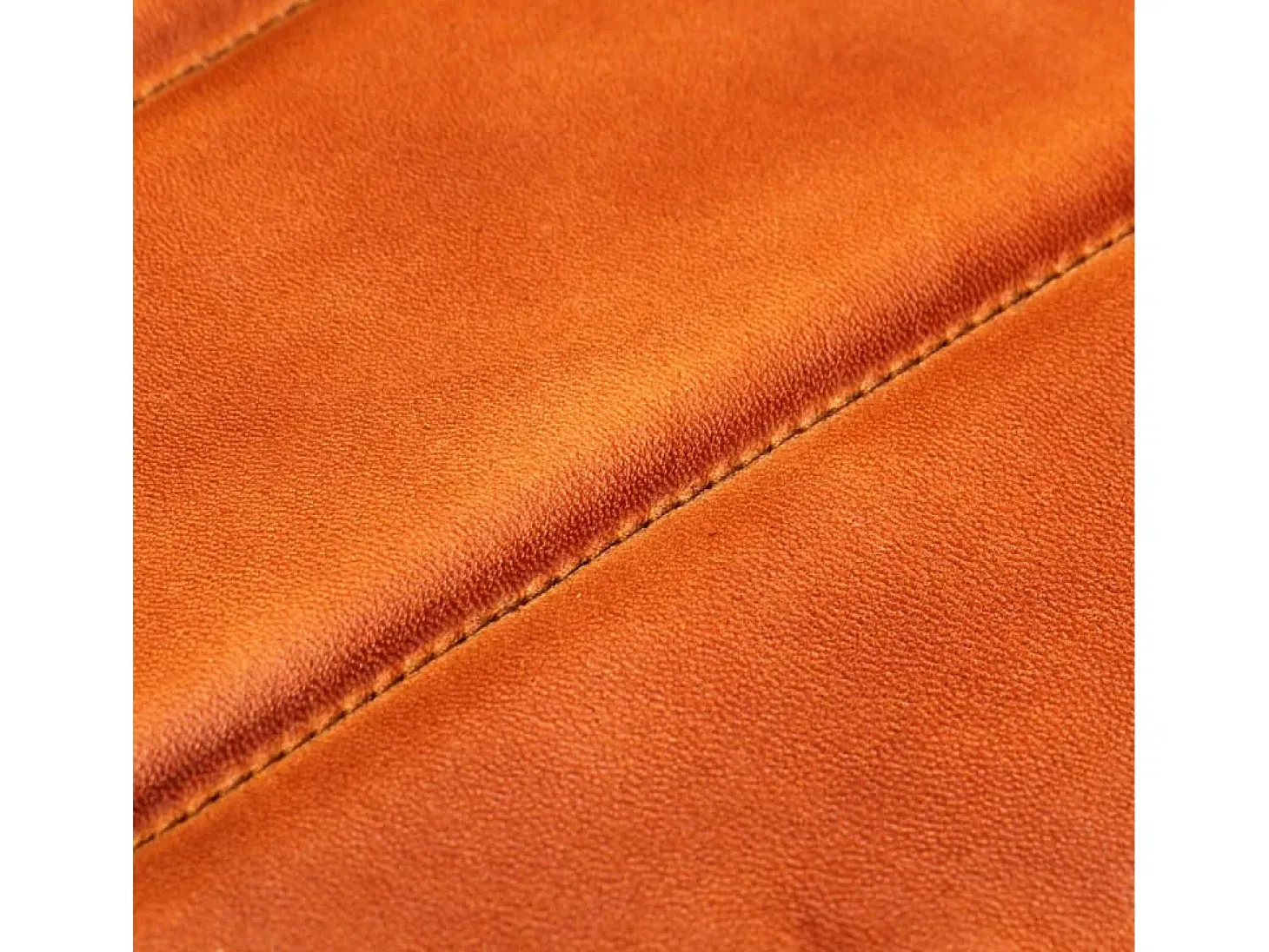 Sillón de cuero auténtico marrón canela