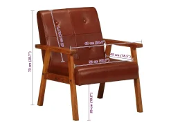 Sillón de cuero auténtico marrón