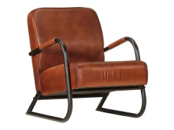 Sillón de cuero auténtico marrón