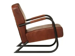 Sillón de cuero auténtico marrón