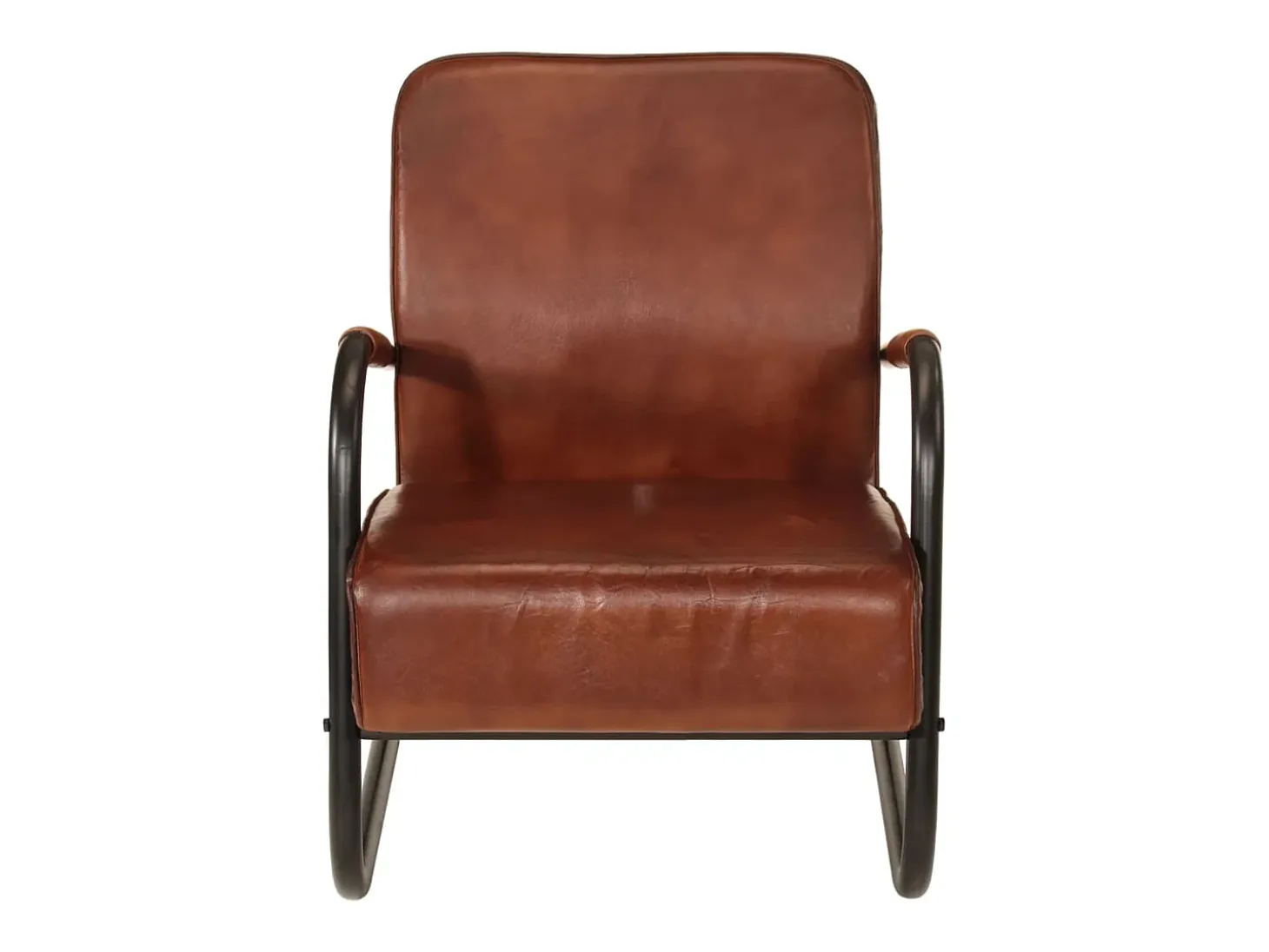 Sillón de cuero auténtico marrón