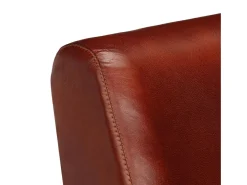 Sillón de cuero auténtico marrón oscuro