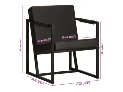 Sillón de cuero auténtico negro