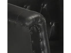 Sillón de cuero auténtico negro