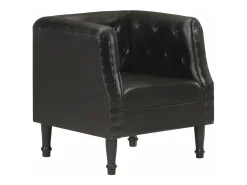 Sillón de cuero auténtico negro