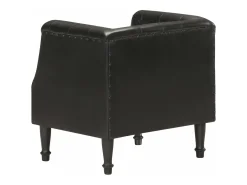 Sillón de cuero auténtico negro