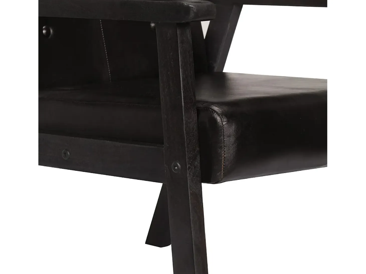 Sillón de cuero auténtico negro