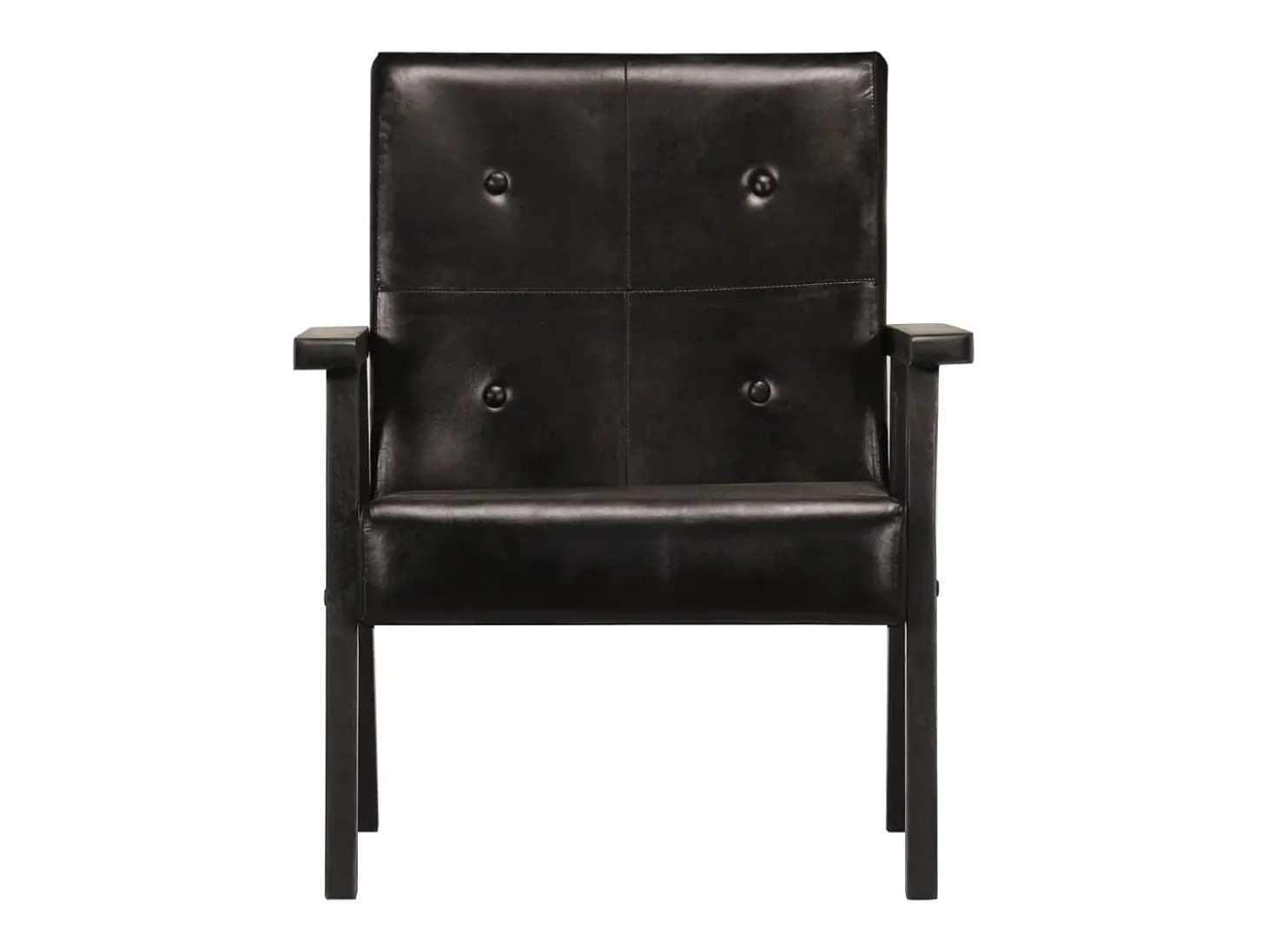 Sillón de cuero auténtico negro