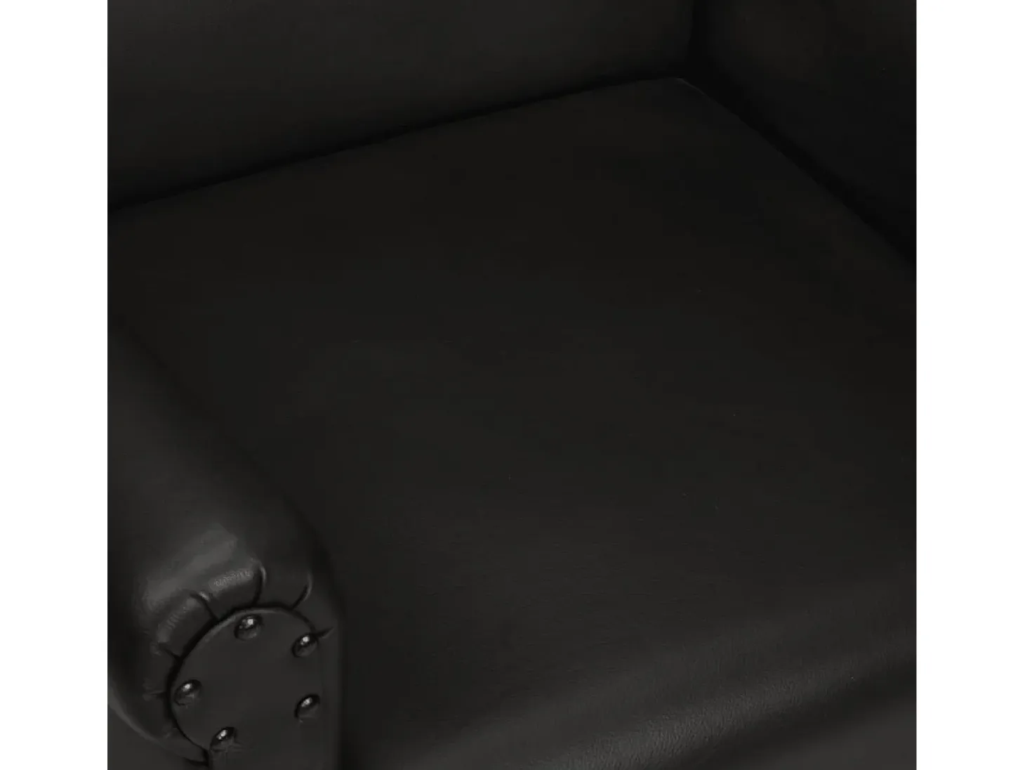 Sillón de cuero auténtico negro