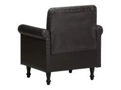 Sillón de cuero auténtico negro