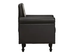 Sillón de cuero auténtico negro