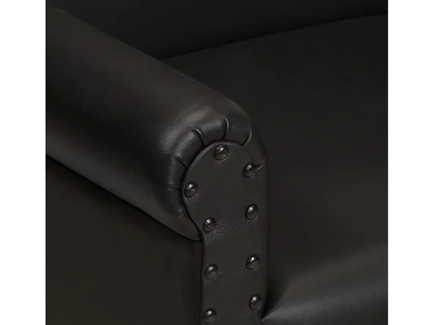 Sillón de cuero auténtico negro