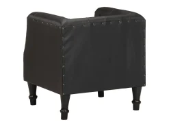 Sillón de cuero auténtico negro