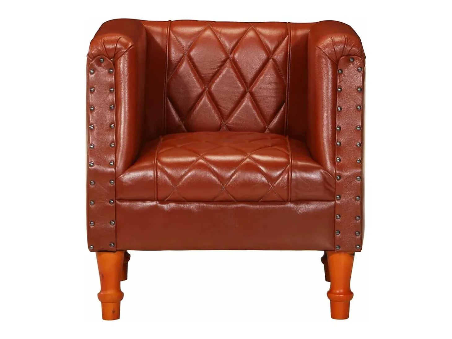 Sillón de cuero de cabra auténtico marrón